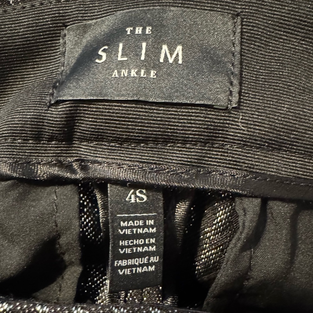 Black And Silver Patterned Ankle Pants - image 3